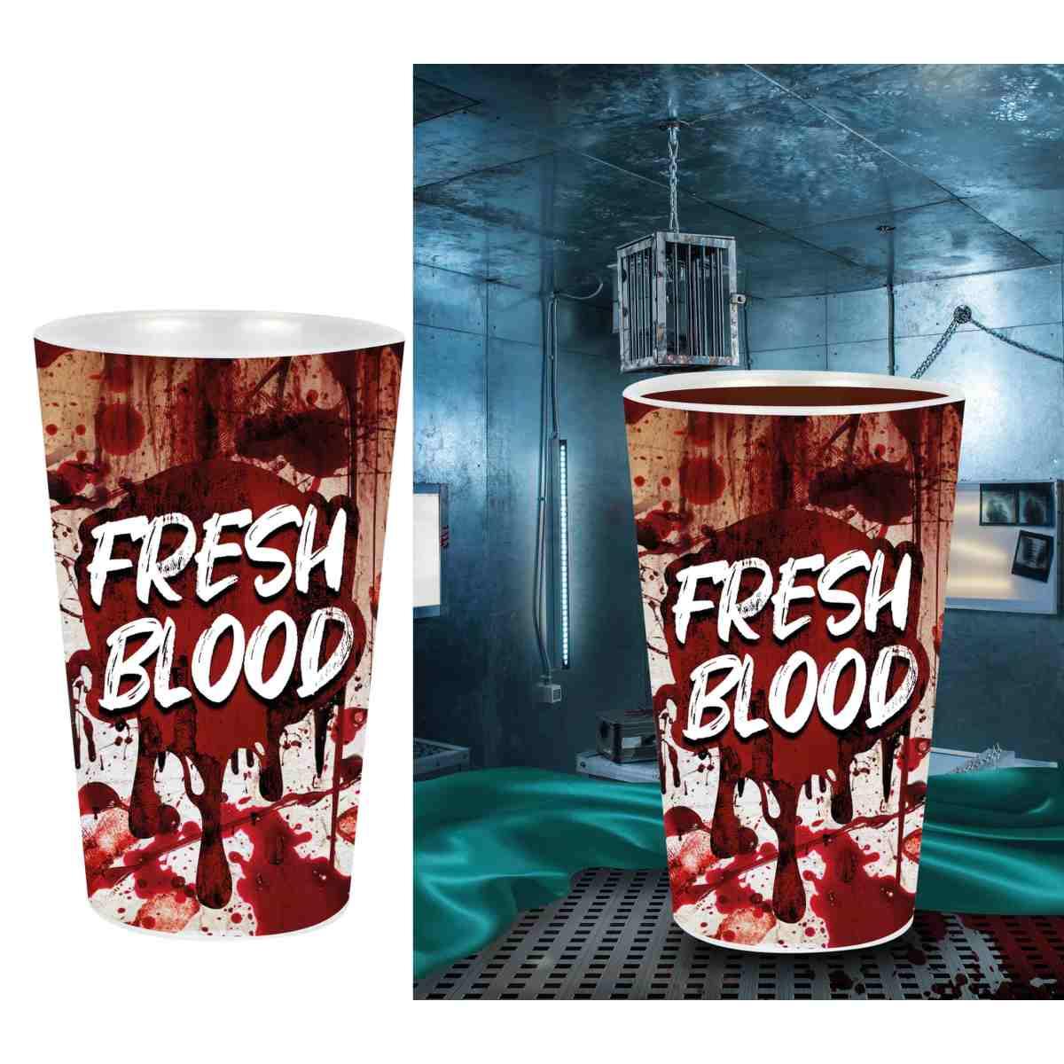 Bicchiere halloween pvc insanguinato scritta