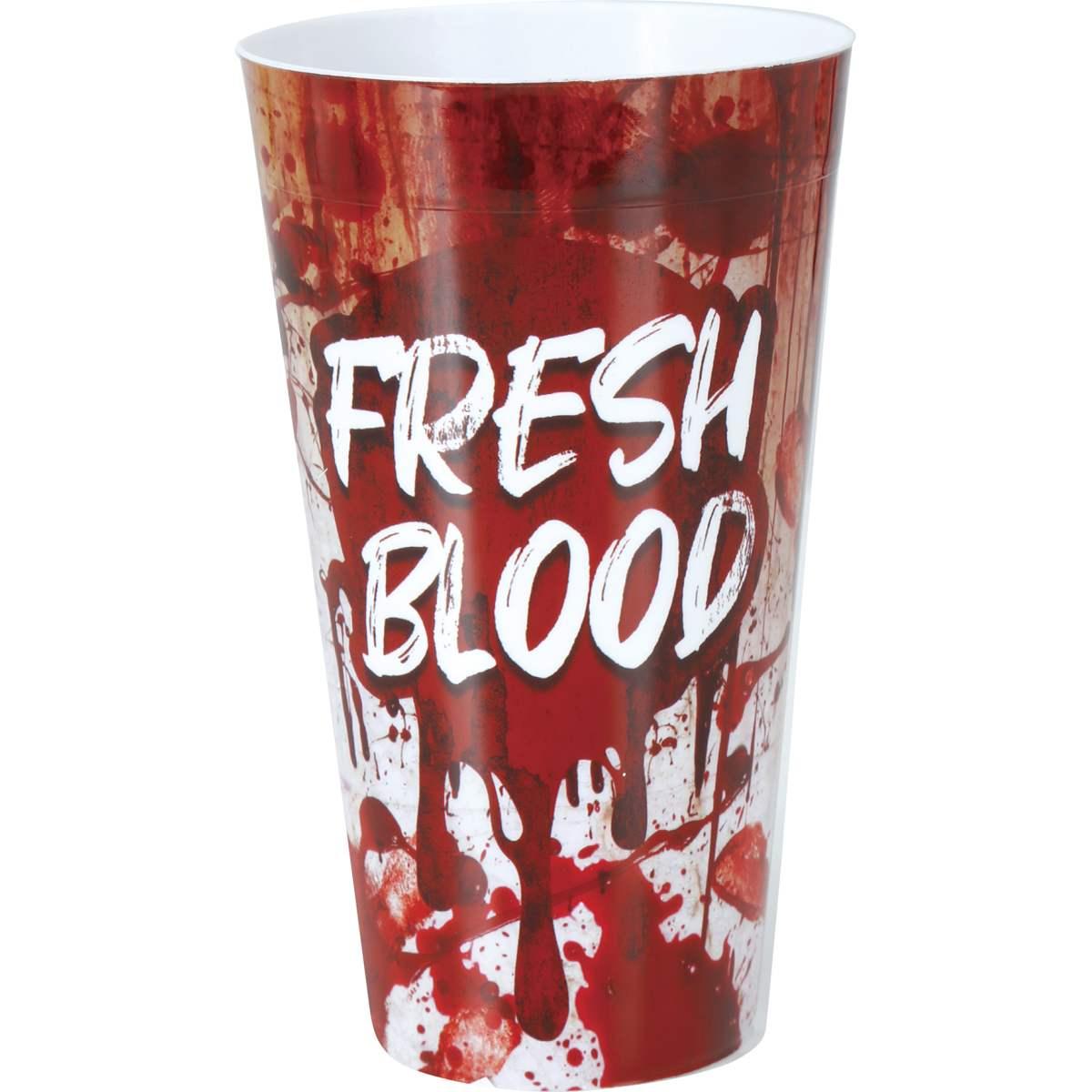 Bicchiere halloween pvc insanguinato scritta