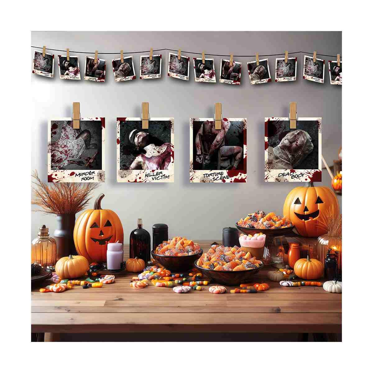 Festone halloween foto scena crimine