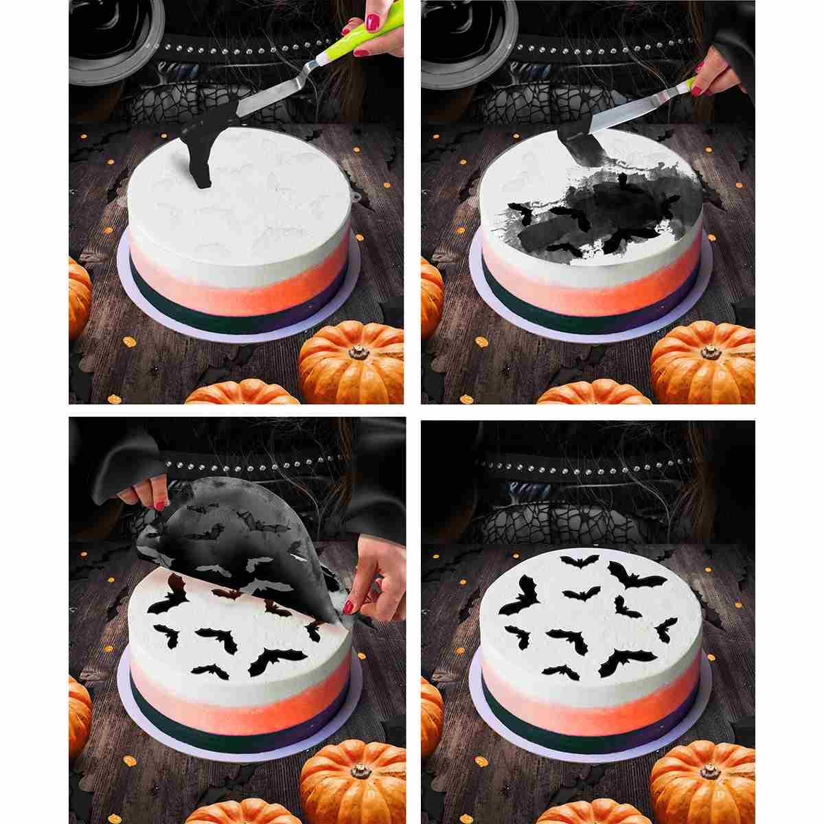 Stencil halloween per torte pipistrelli