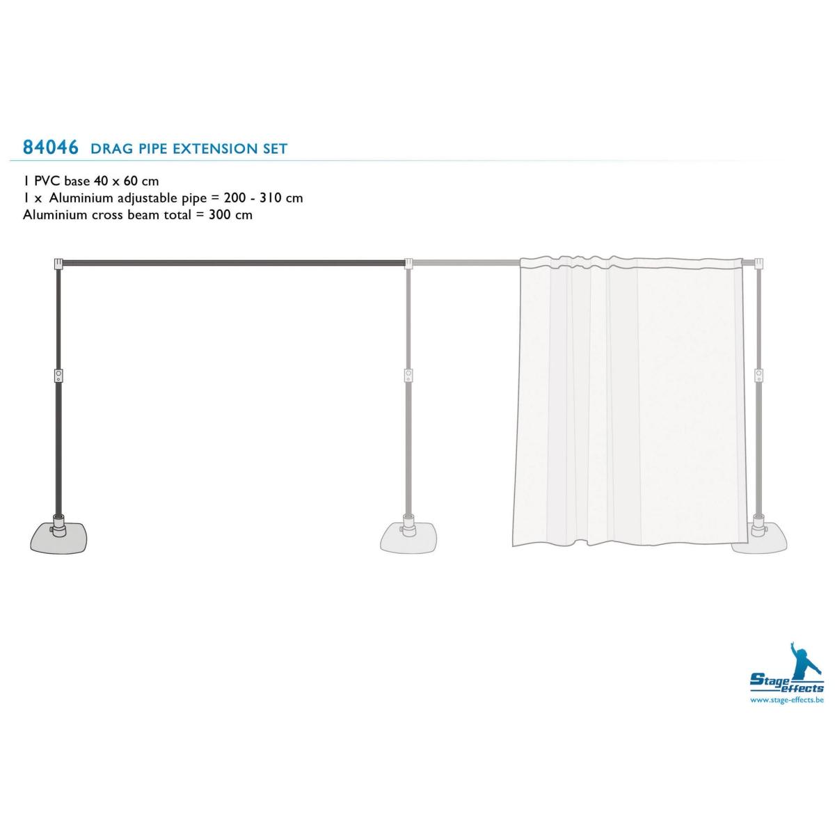 Tubi base in metallo portatenda estenzione 3 pz