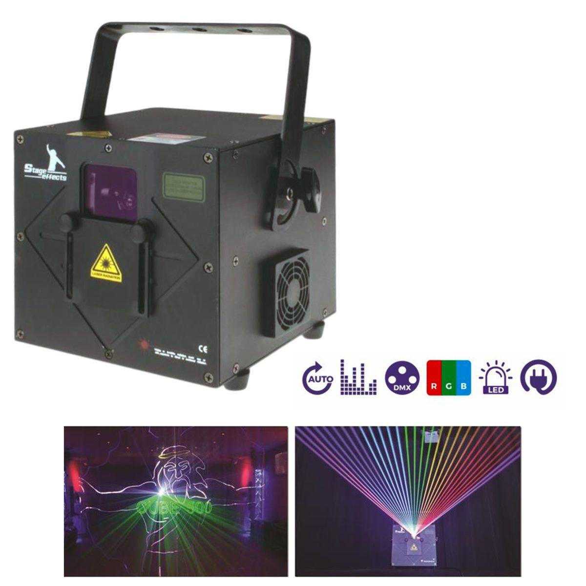 Proiettore laser cube 500mw rgb ilda