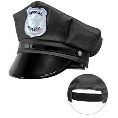 Cappello poliziotto nero regolabile