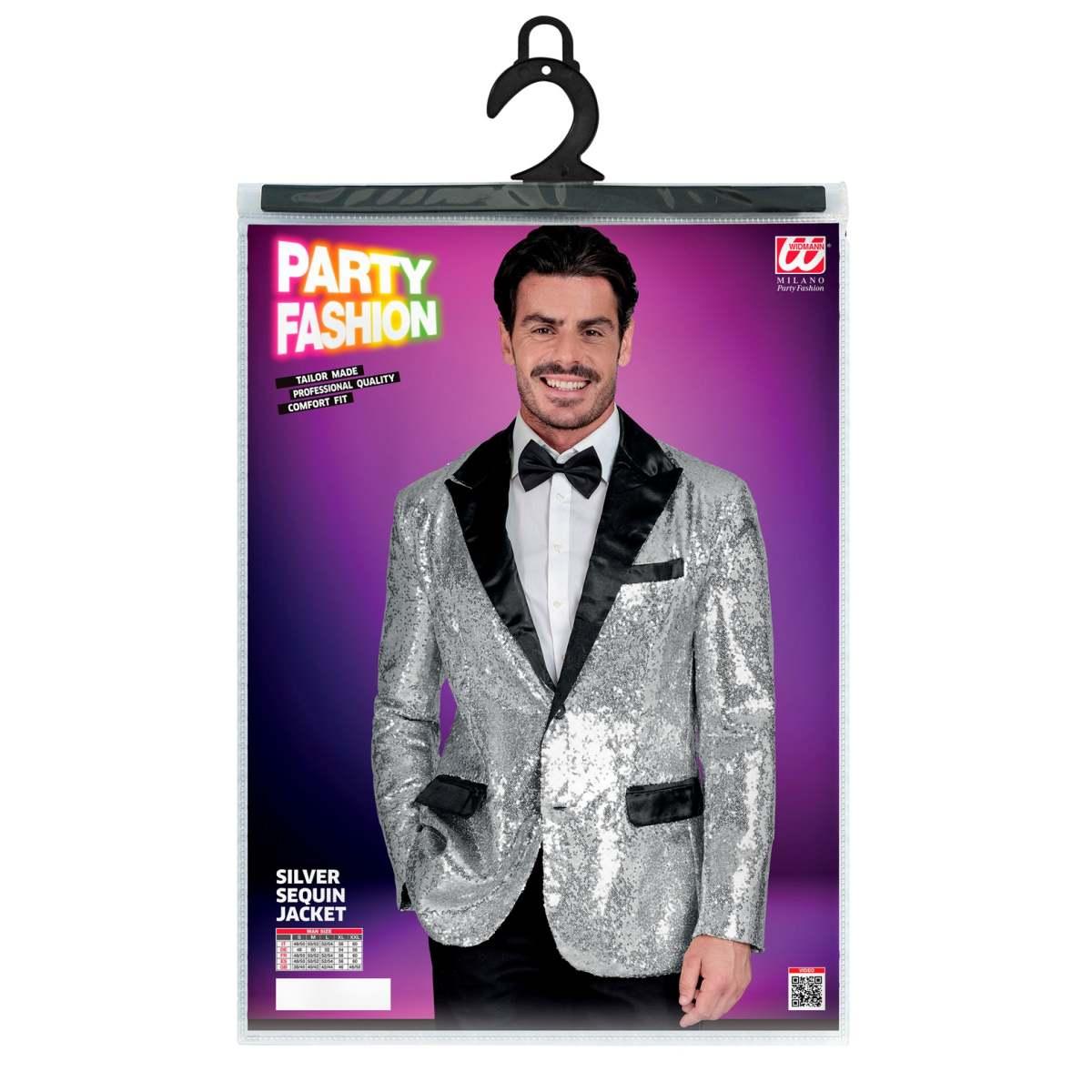 Giacca argento paillettes bavero