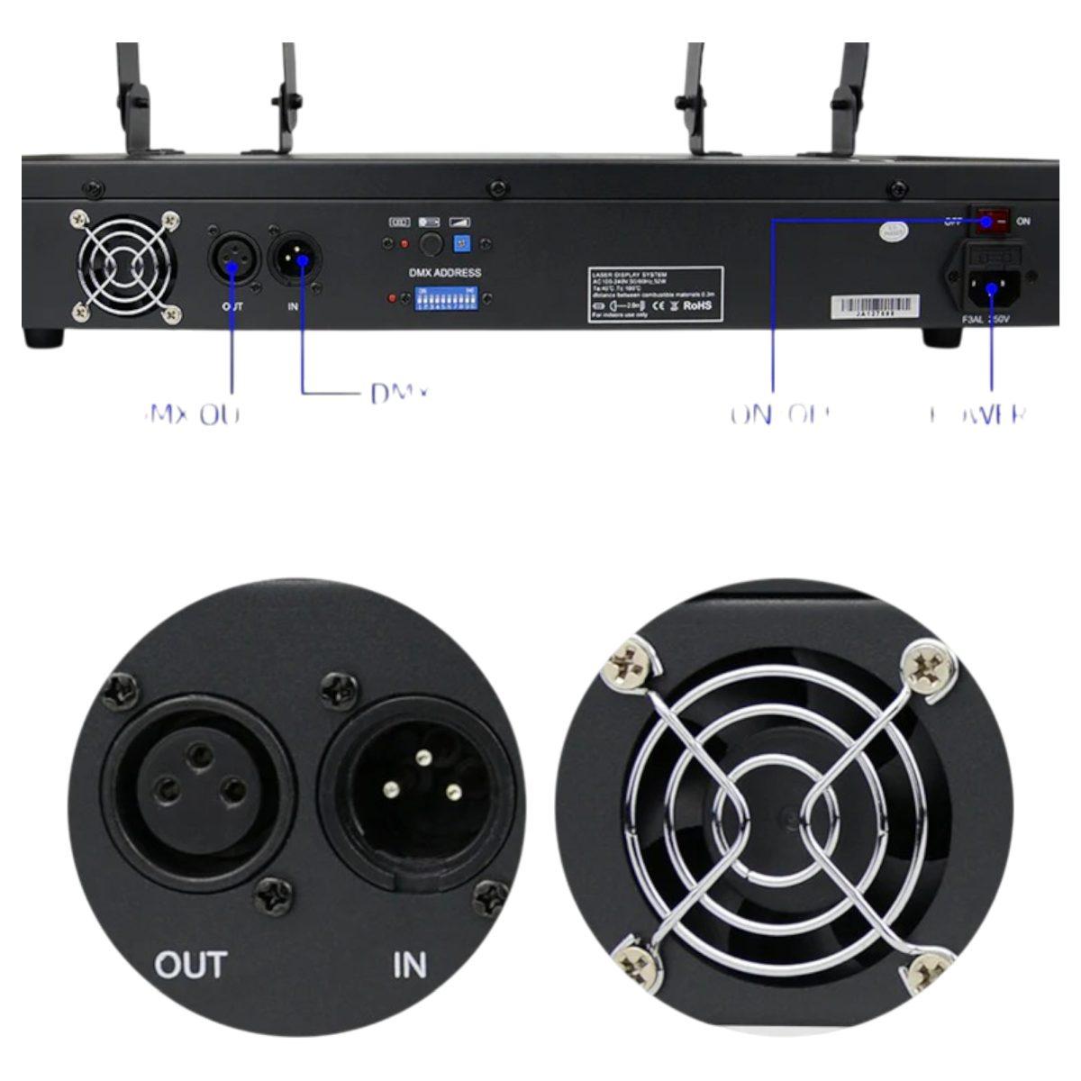 Proiettore laser professionale rgbv 4 teste 560mw