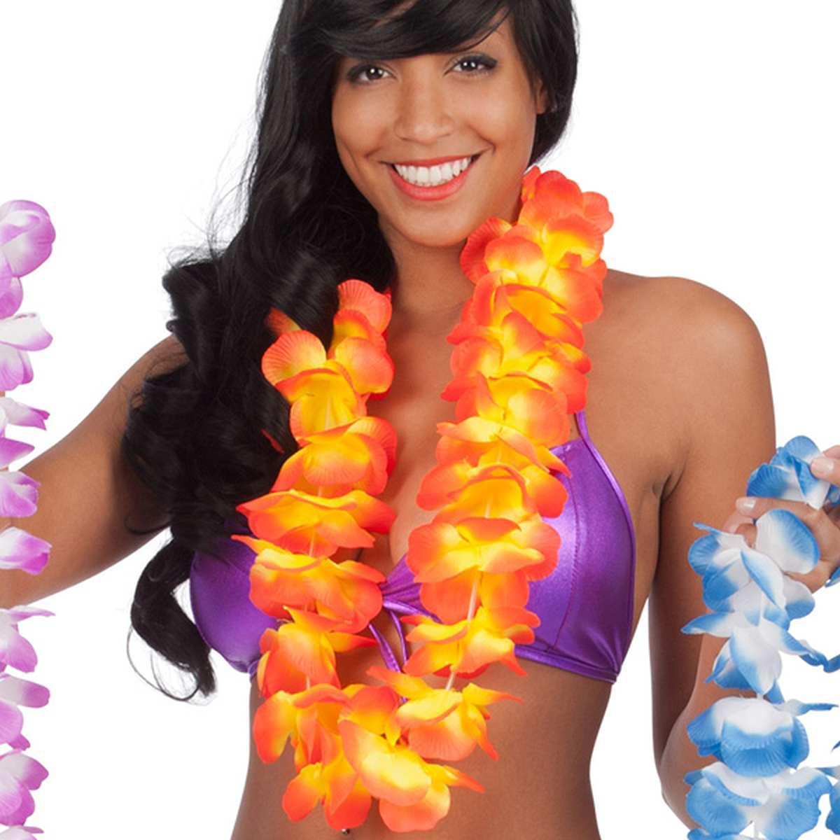 Collana hawaii arancione