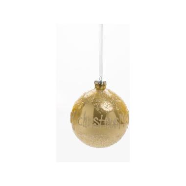 Pallina natalizia vetro oro scritta merry christmas Ø 12 cm