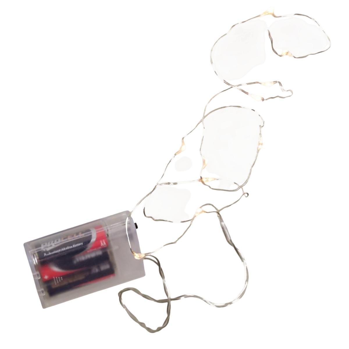 Luci di natale batteria 10 led bianco caldo filo rame