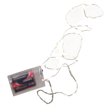 Luci di natale batteria 10 led bianco caldo filo rame