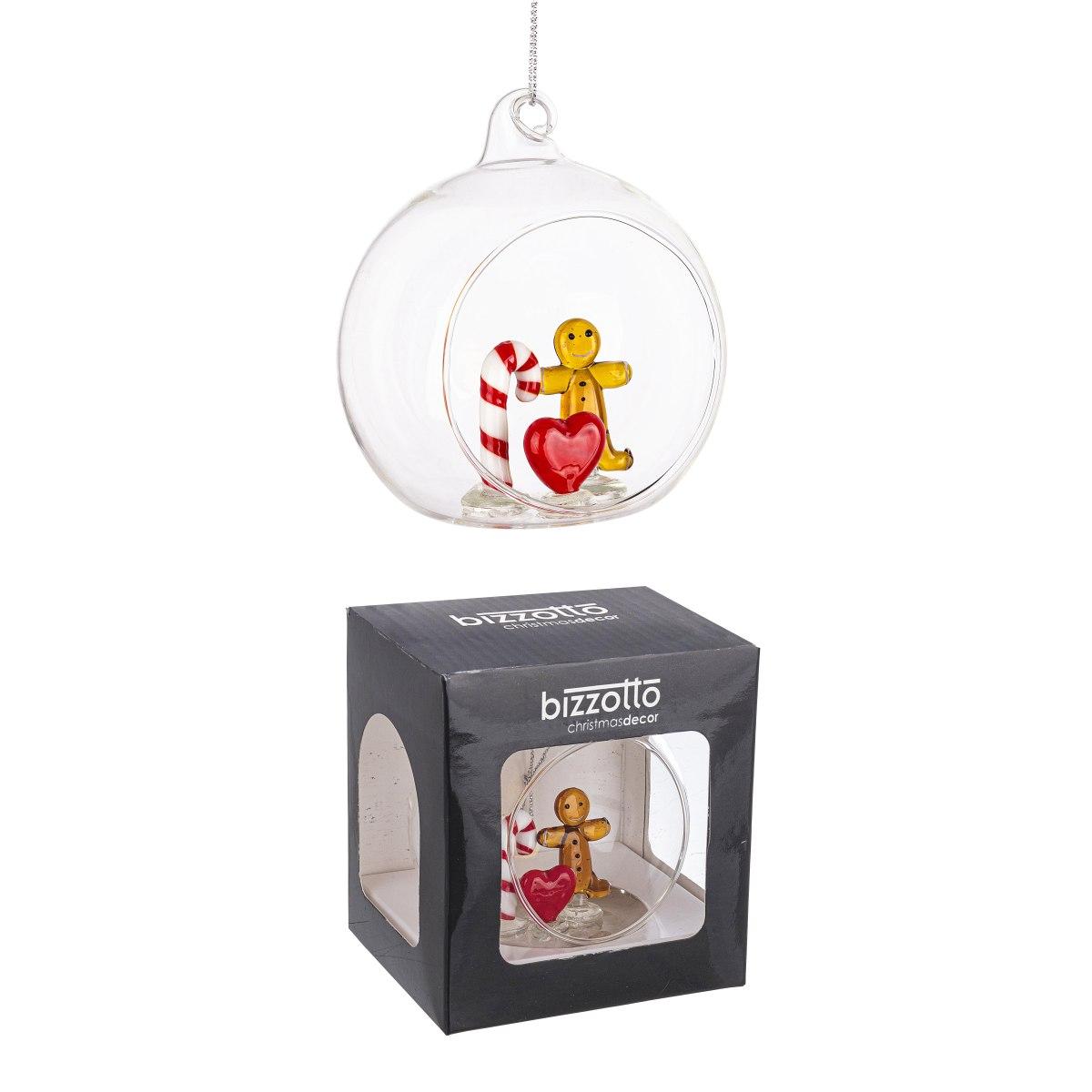 Pallina natalizia vetro cuore stella 8 cm