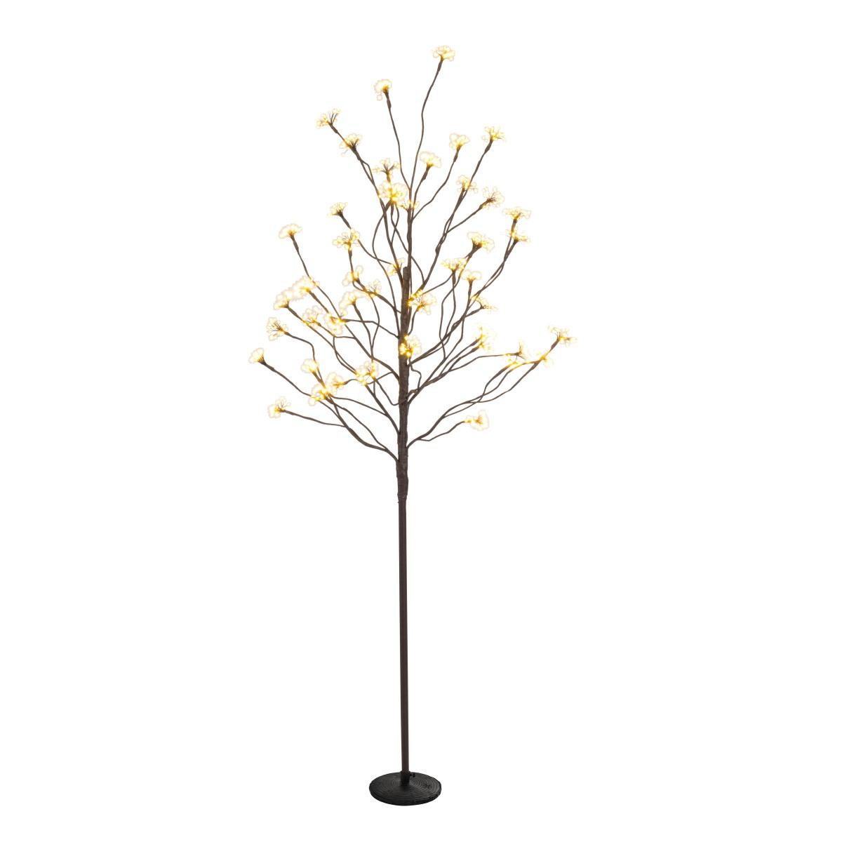 Albero di Natale 120 cm 1200 led bianco caldo fiori