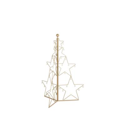 Espositore natalizio metallo oro forma albero 70 cm