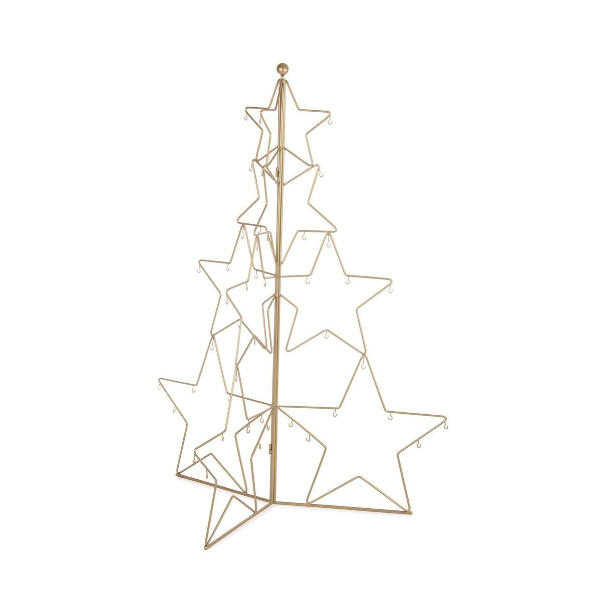Espositore natalizio metallo oro forma albero 110 cm