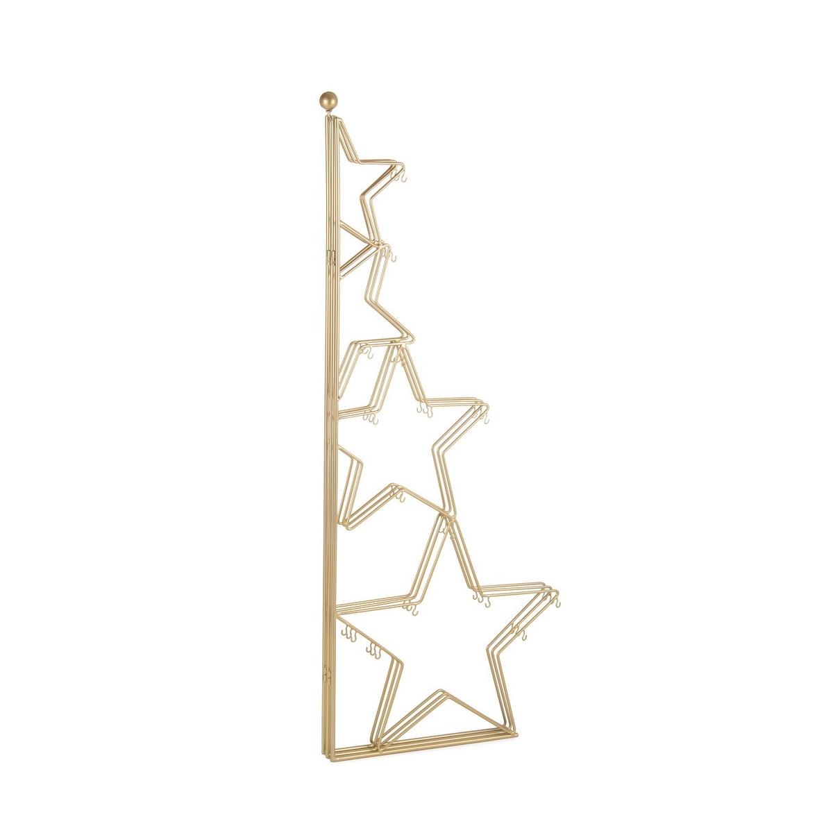 Espositore natalizio metallo oro forma albero 110 cm