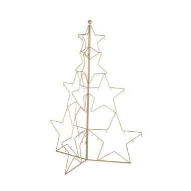 Espositore natalizio metallo oro forma albero 110 cm