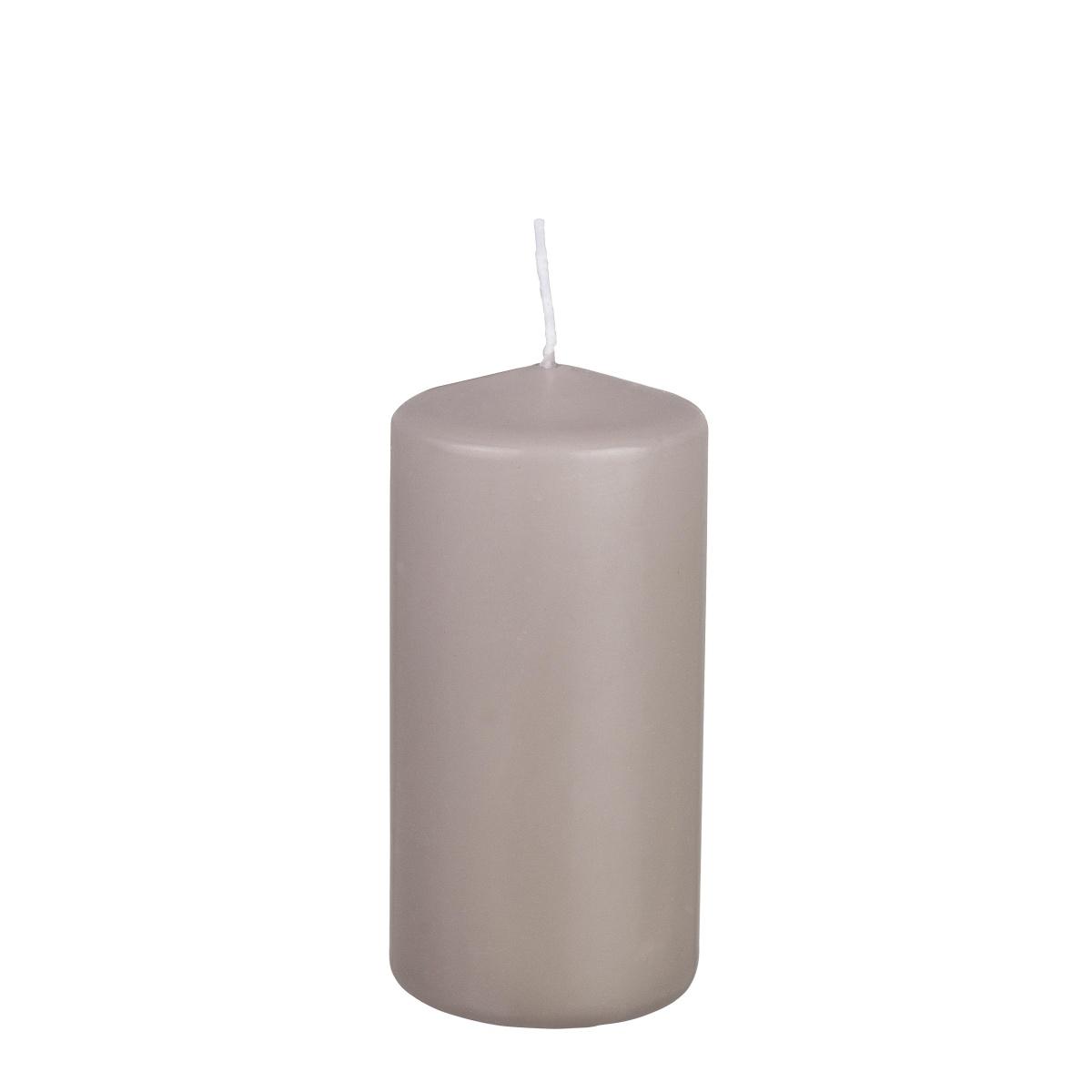 Candela cilindrica grigio 6 x 12 cm