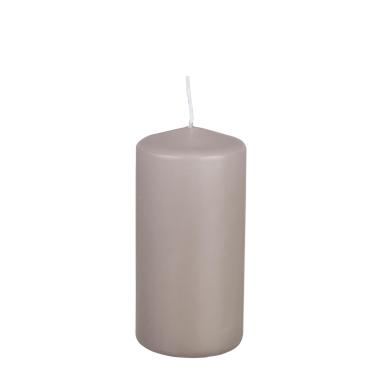 Candela cilindrica grigio 6 x 12 cm