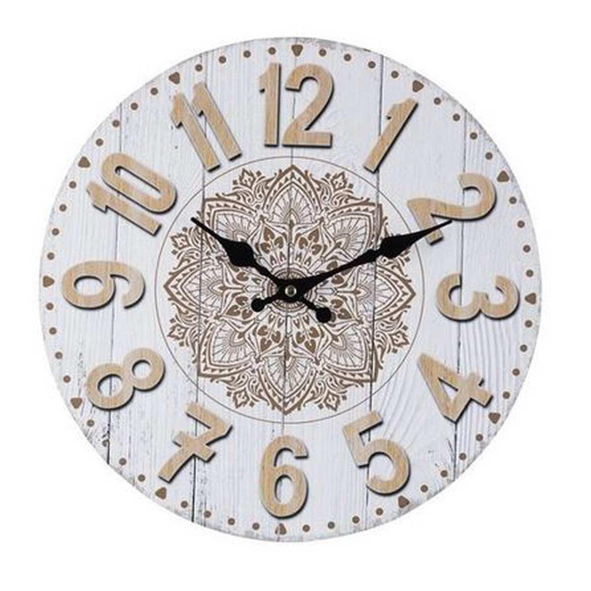 Orologio parete legno mandala tondo modello a