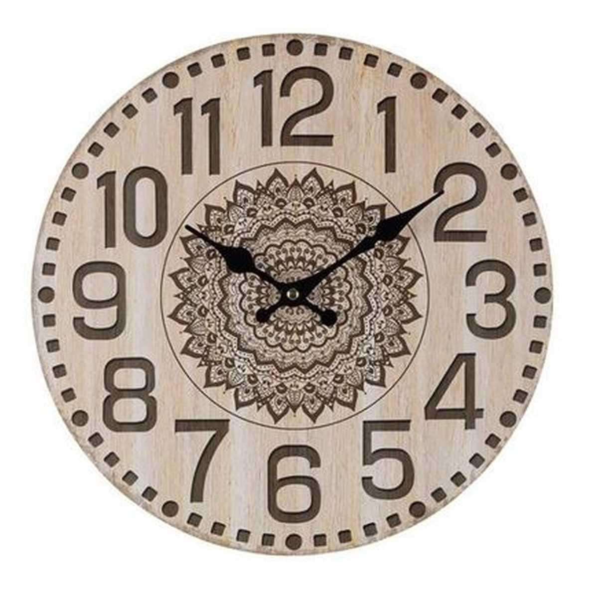 Orologio parete legno mandala tondo modello a