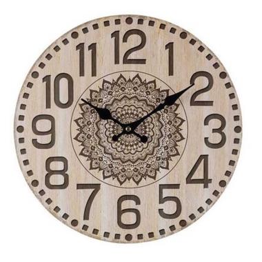 Orologio parete legno mandala tondo modello a