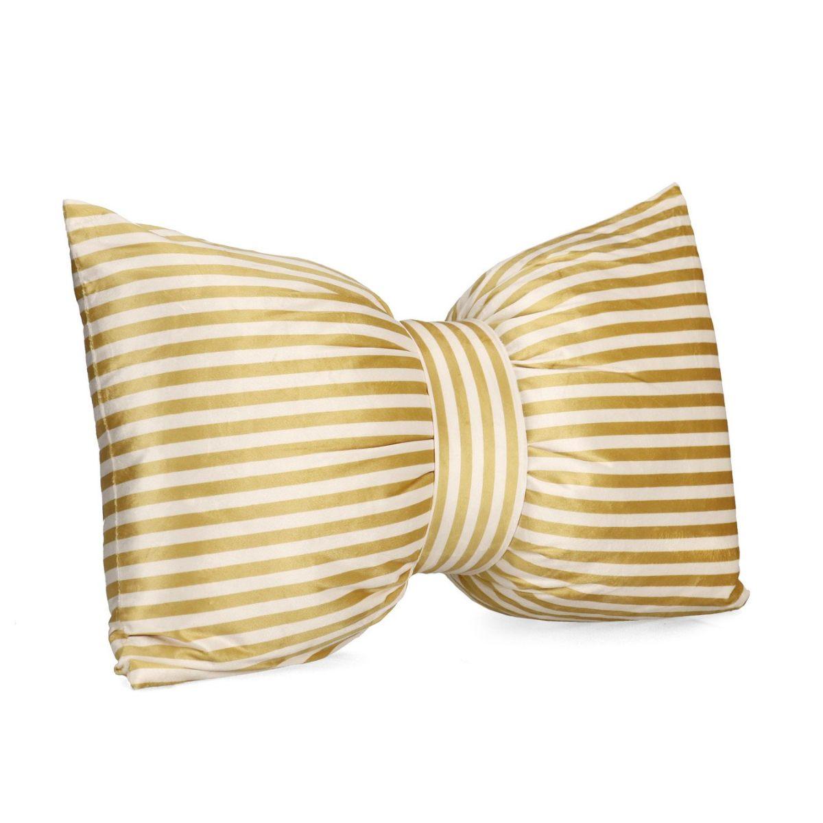 Cuscino arredo athel fiocco righe oro
