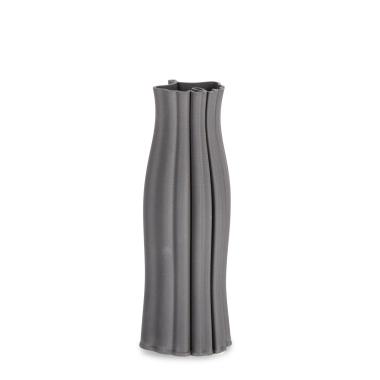 Vaso ceramica haylee grigio 12 x 32 cm