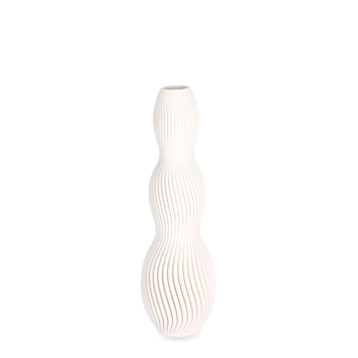 Vaso ceramica svenna bianco 9 x 28 cm