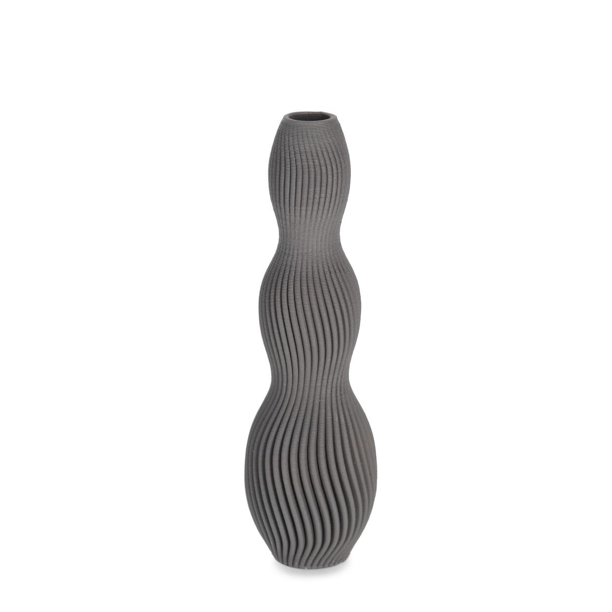 Vaso ceramica svenna grigio 9 x 28 cm
