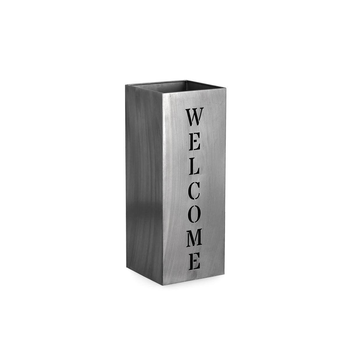 Portaombrelli metallo welcome quadro 20 x 20 x 52 cm