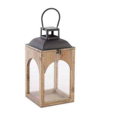 Lanterna legno shayra naturale nero 45 cm