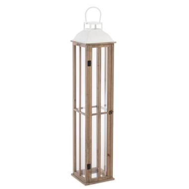 Lanterna legno shayra naturale tetto bianco 104 cm