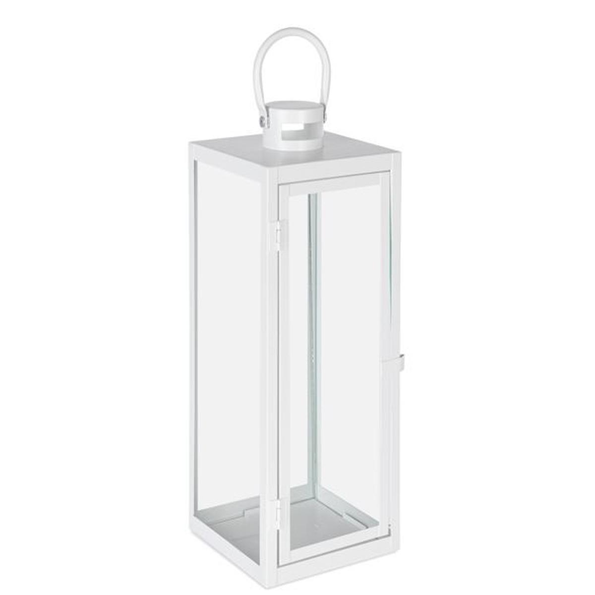 Lanterna metallo azenor bianco 14 x 14 x 40 cm