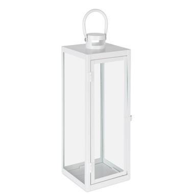 Lanterna metallo azenor bianco 14 x 14 x 40 cm