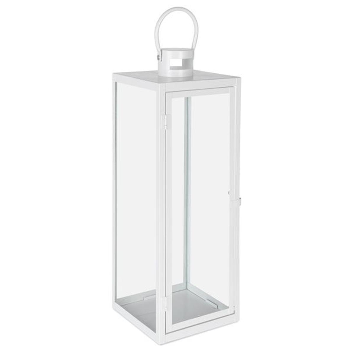 Lanterna metallo azenor bianca 18 x 18 x 52 cm