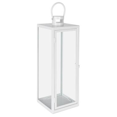 Lanterna metallo azenor bianca 18 x 18 x 52 cm