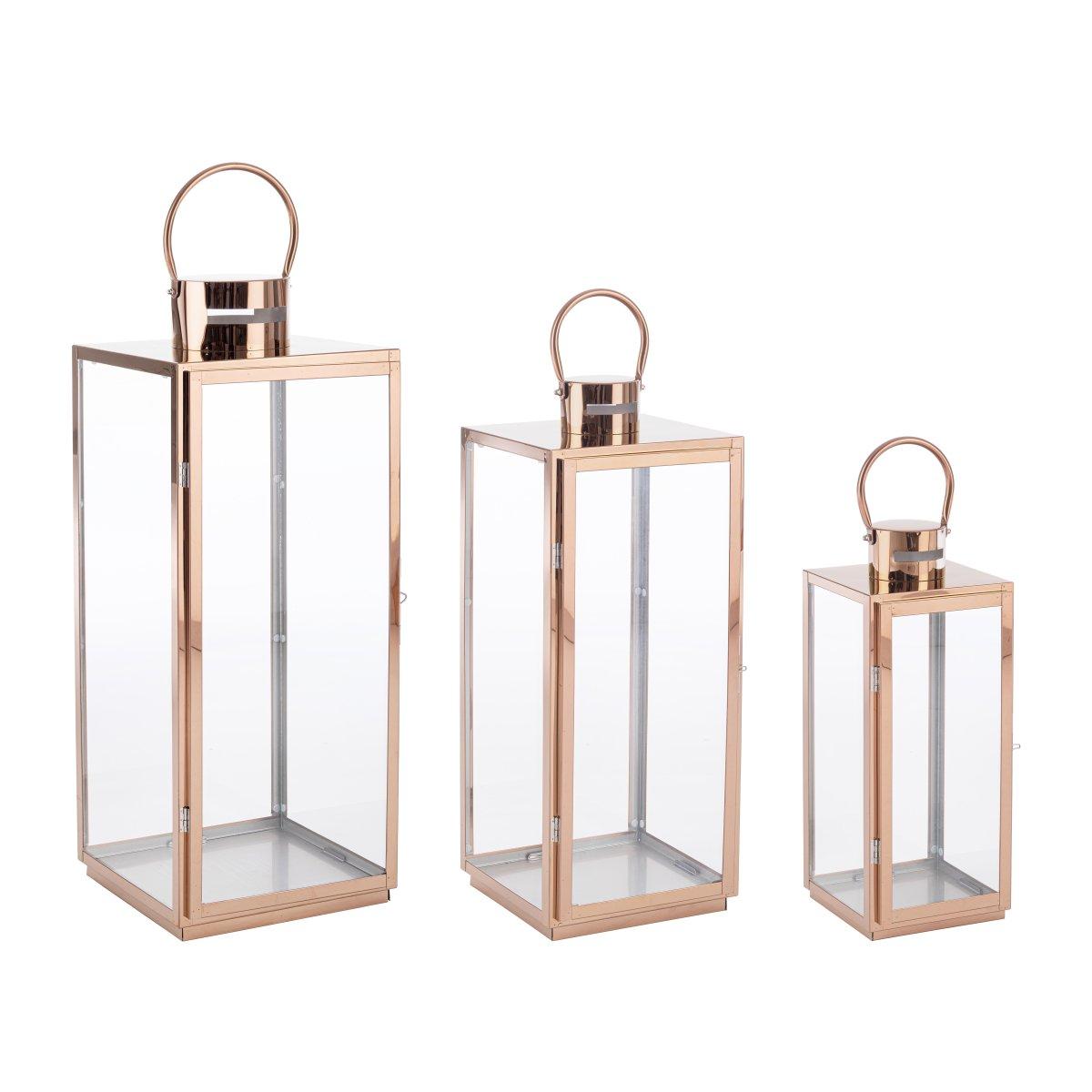 Lanterna metallo albam rame 22 x 21 x 53,5 cm