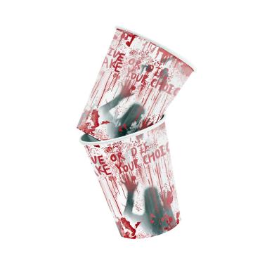 Bicchiere halloween carta sangue ml 266 8 pz