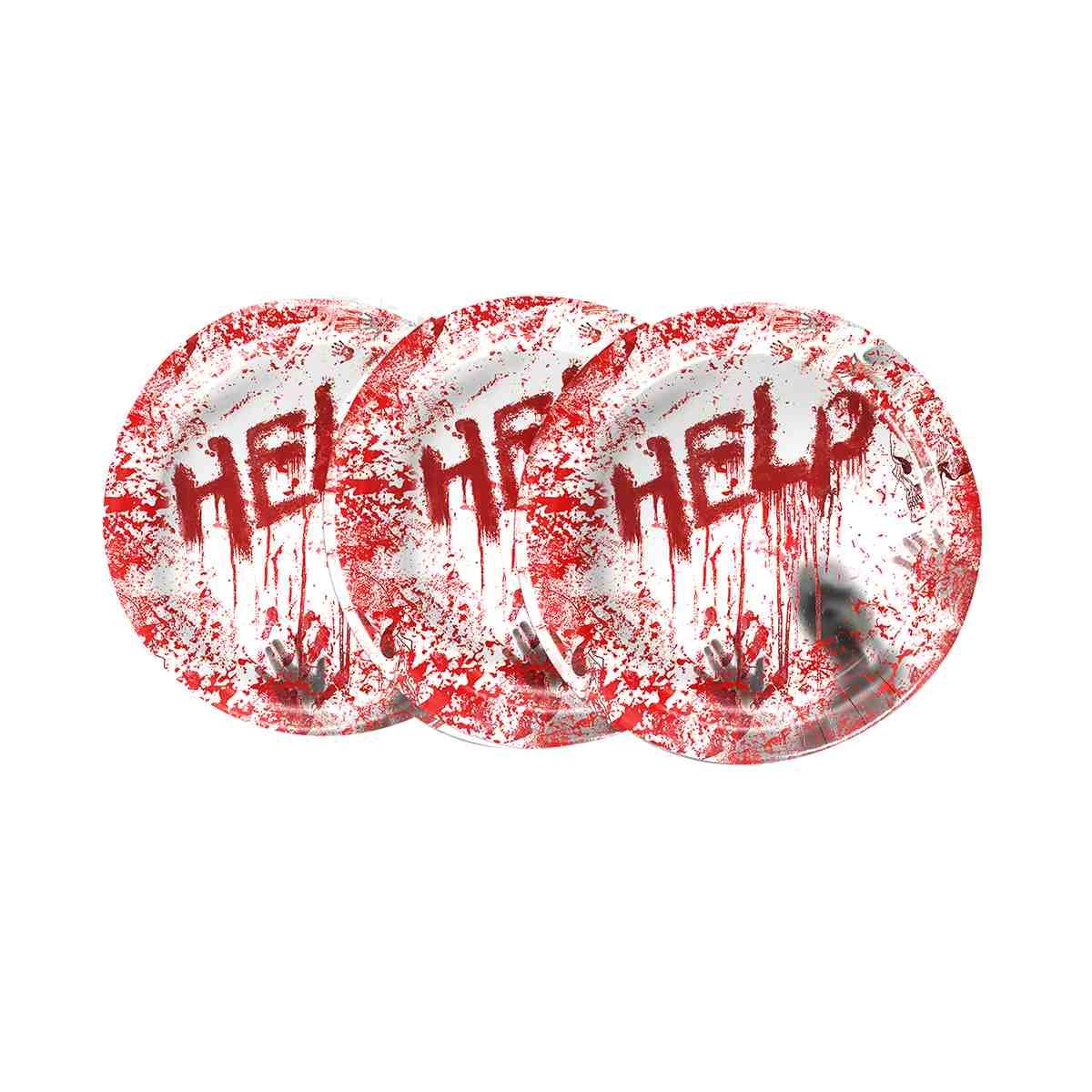 Piatti halloween sangue 8 pz