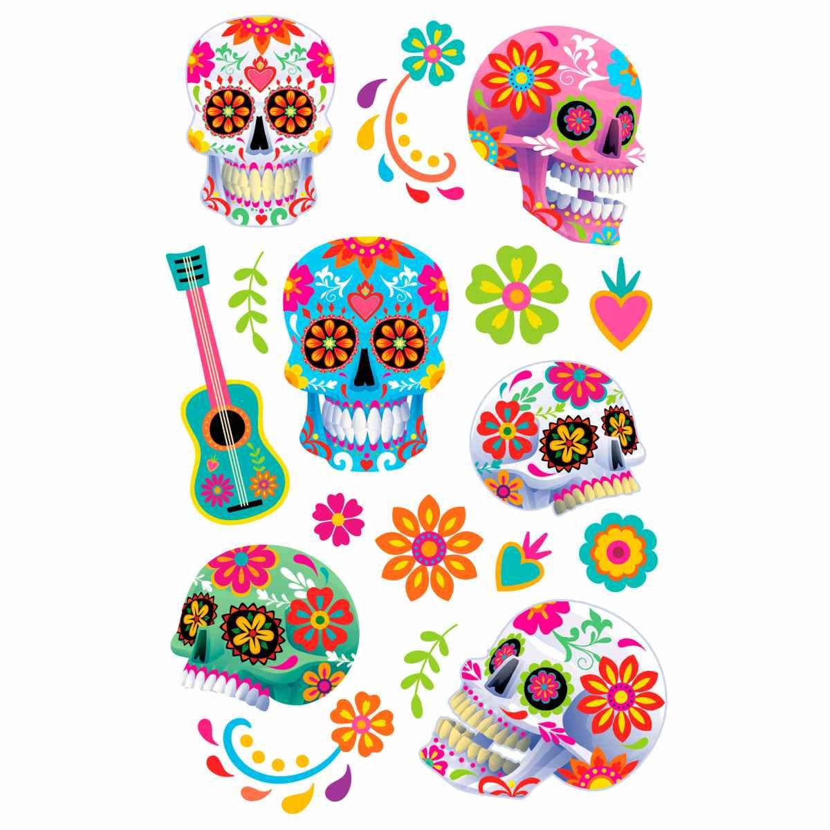 Tatuaggi corpo halloween catrina rimovibili assortiti