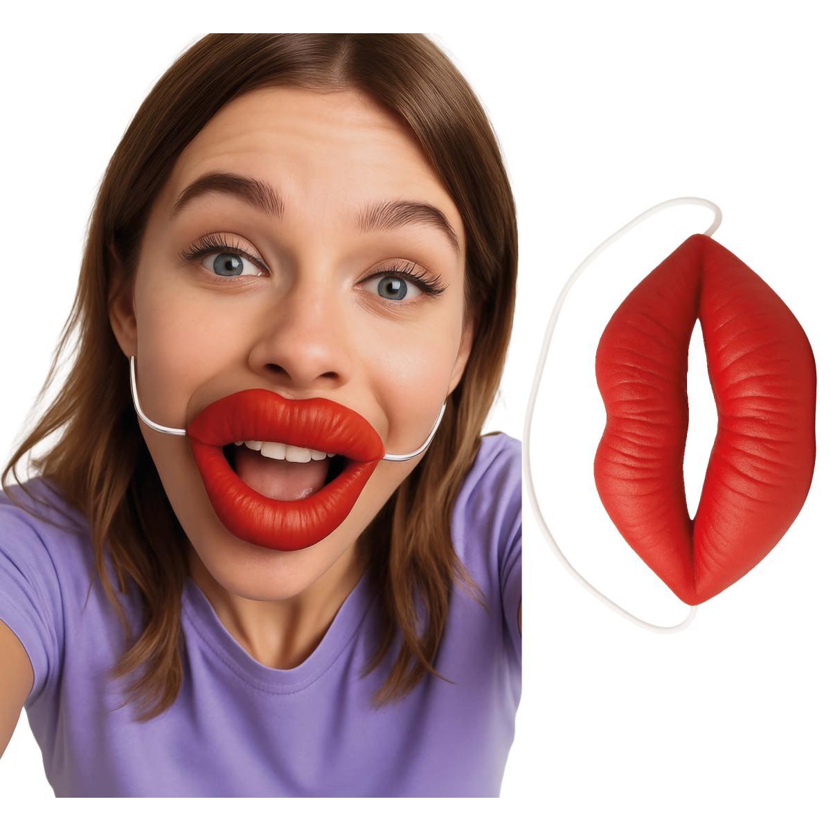Bocca labbra rosse grottesche