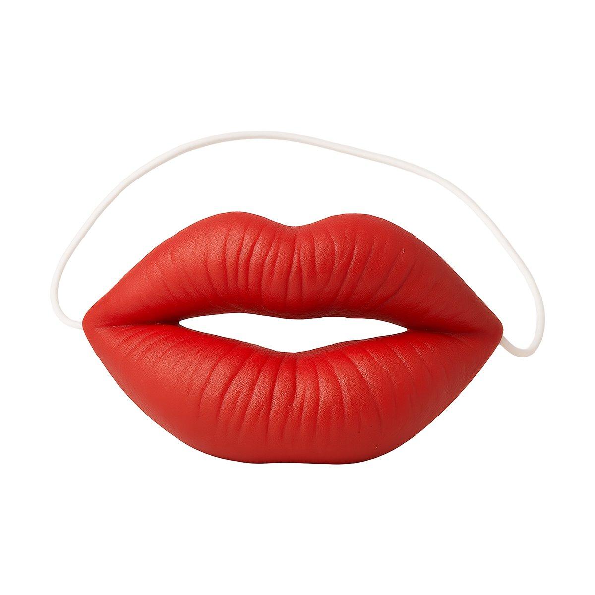 Bocca labbra rosse grottesche