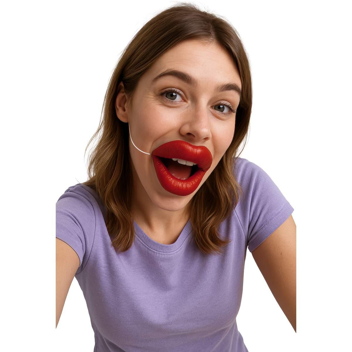 Bocca labbra rosse grottesche