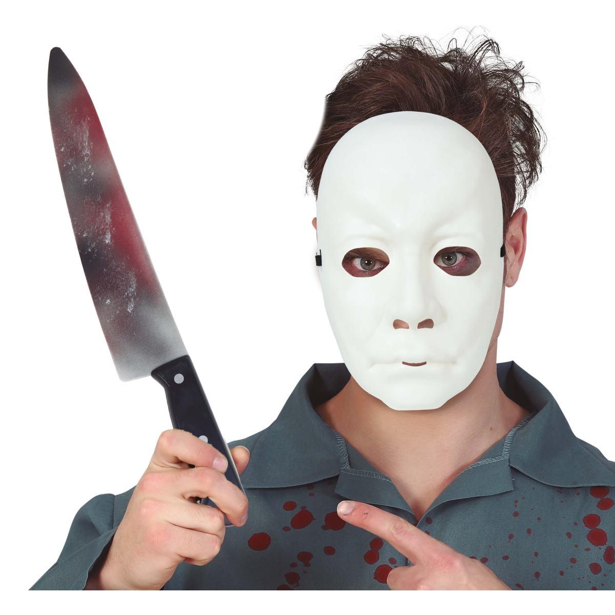 Maschera viso pvc horror assassino coltello