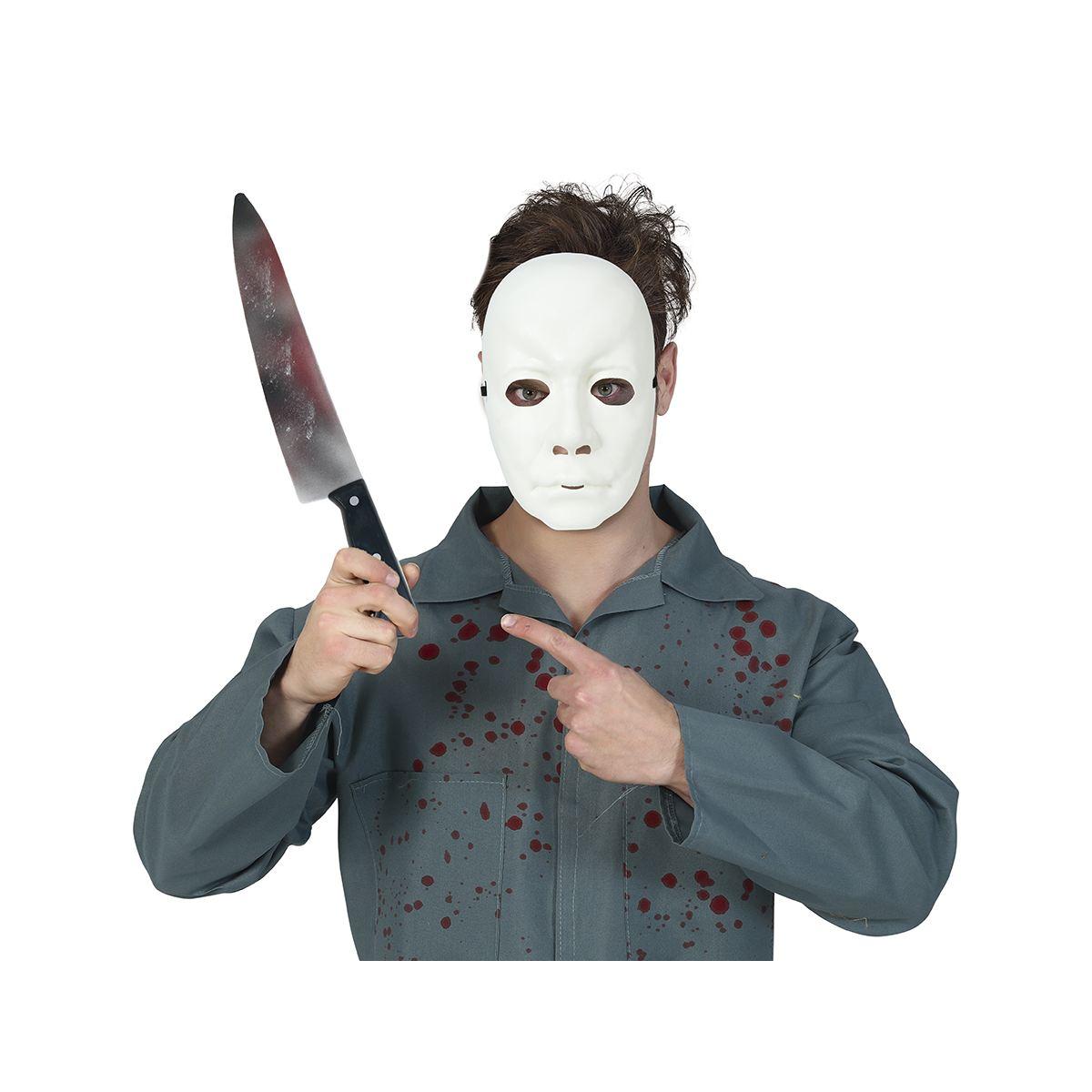 Maschera viso pvc horror assassino coltello
