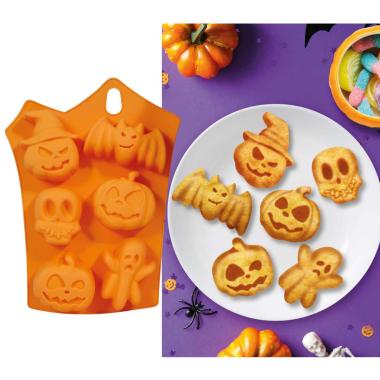 Stampo silicone halloween biscotti soggetti ass 6 pz