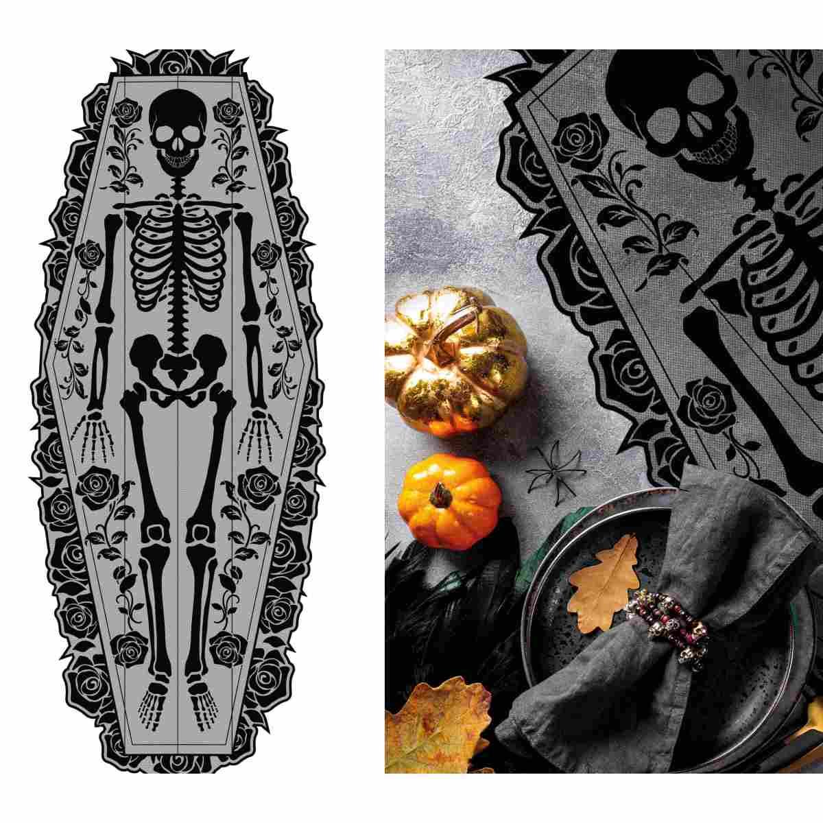 Runner halloween nero scheletro