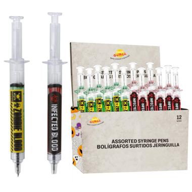 Penna halloween siringa sangue infetto ass 2 colori