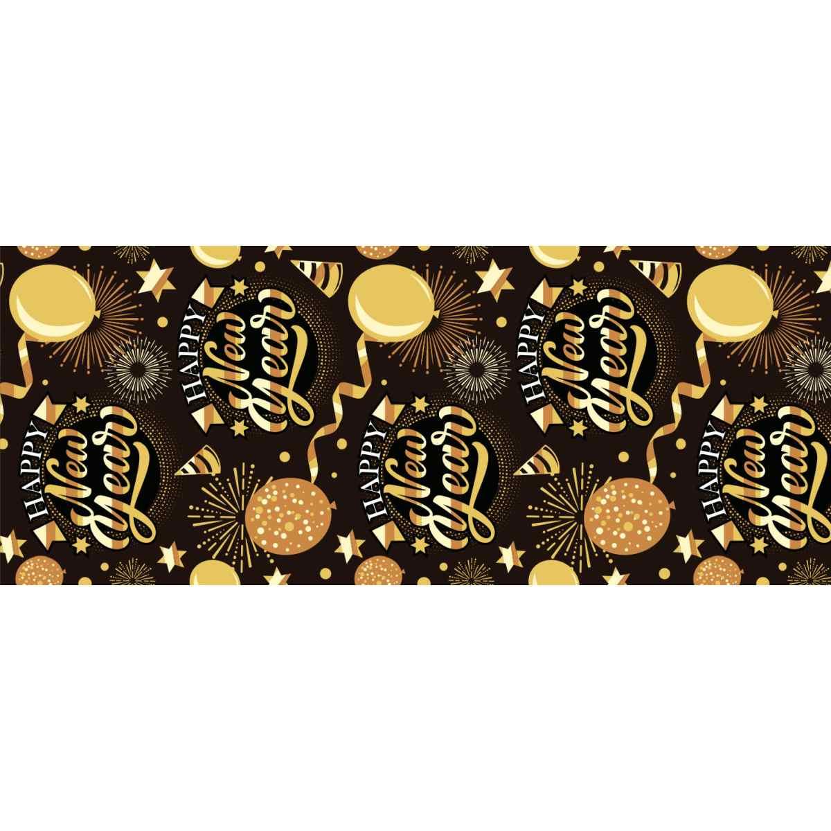Runner capodanno nero scritta oro