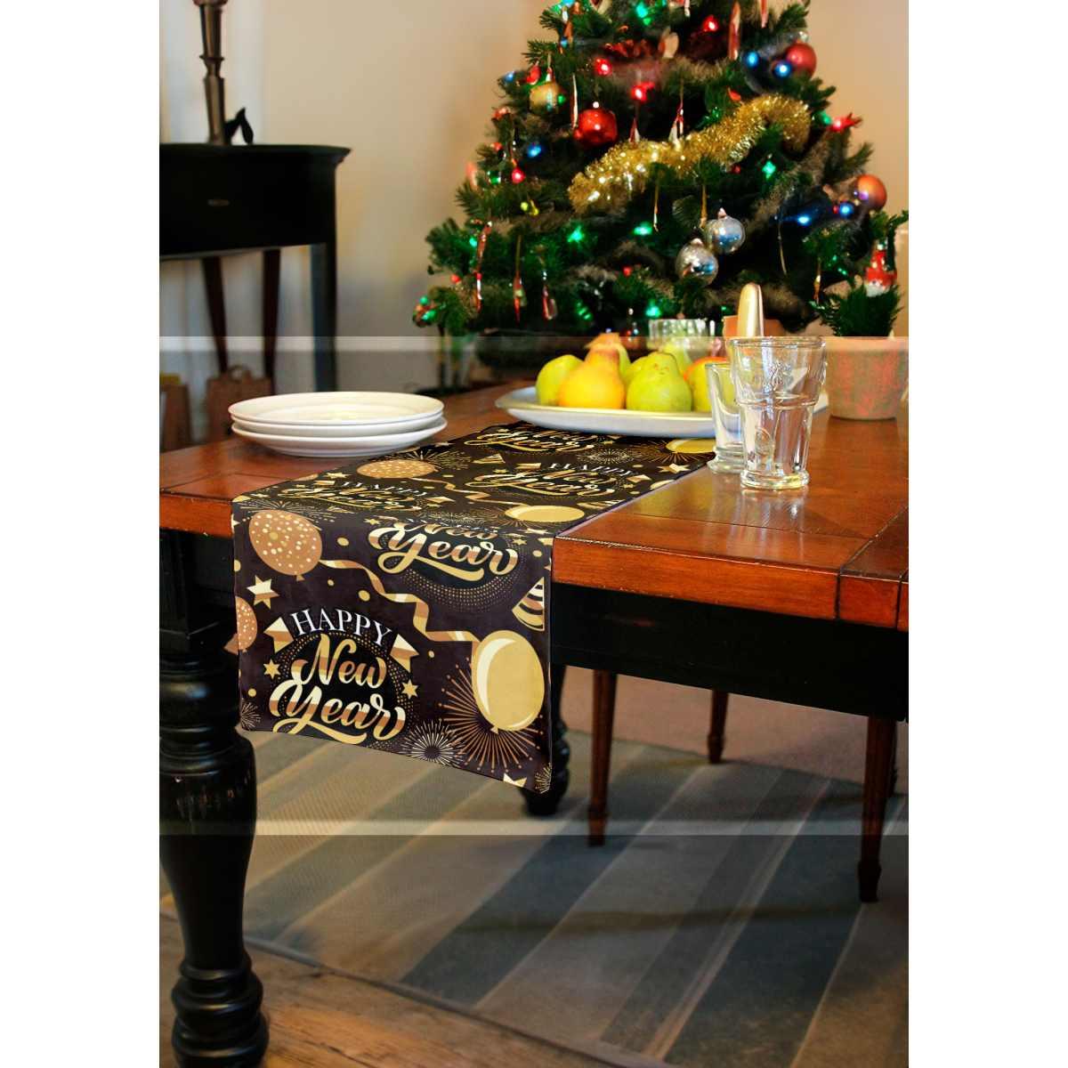 Runner capodanno nero scritta oro