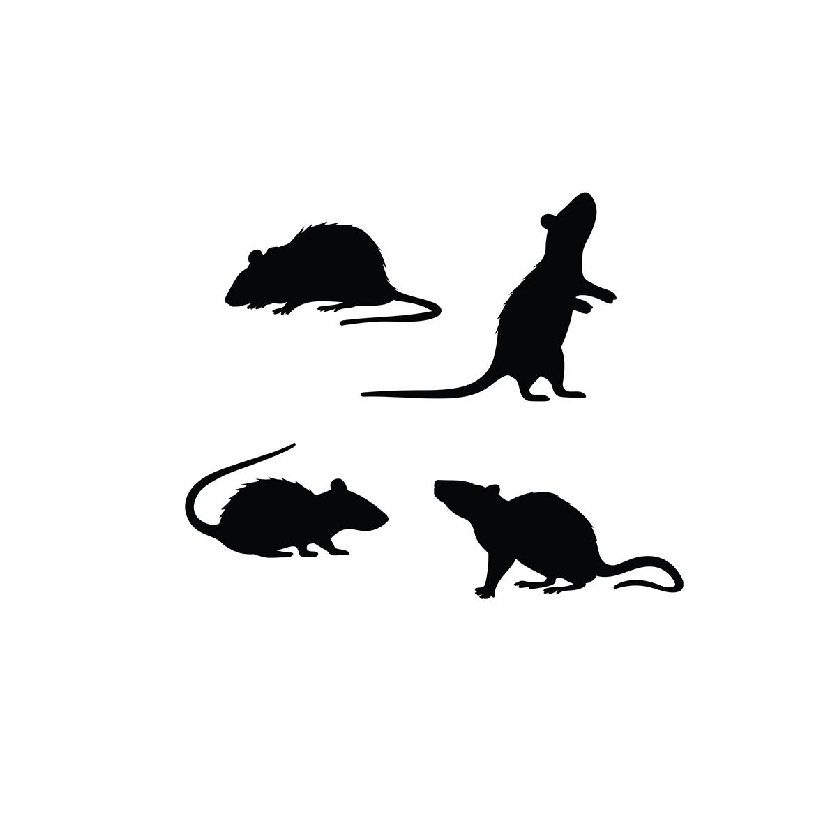 Vetrofania topi neri sagome in carta assoriti 4 pz